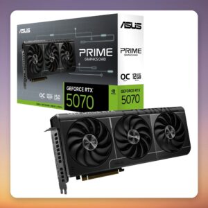 ASUS Prime GeForce RTX 5070 OC 12 GB GDDR7, Triple Fan, 2.5-Slot, SFF-Ready