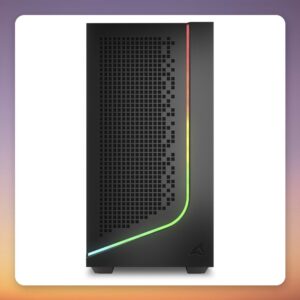 Sharkoon J1000 ARGB Micro-ATX Mid Tower Case, Black, Tempered Glass