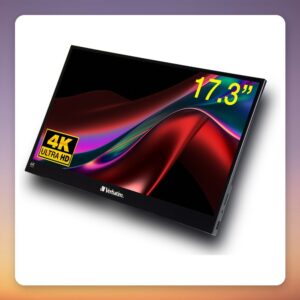Verbatim PMT-17-4K 17.3″ 4K UHD IPS Portable Touchscreen Monitor, USB-C, HDR
