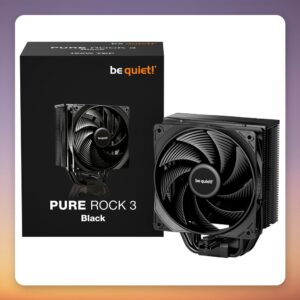 be quiet! Pure Rock 3 Black 120 mm CPU Air Cooler, 190W TDP, 4 Heatpipes