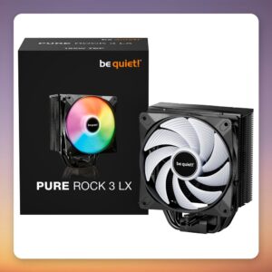 Be Quiet! Pure Rock 3 LX 120 mm CPU Air Cooler, Black, 190W TDP