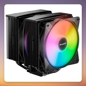 be quiet! Pure Rock Pro 3 LX Black Dual Tower CPU Cooler, 2x 120 mm ARGB Fans, 250W TDP