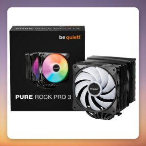 be quiet! Pure Rock Pro 3 LX Black Dual Tower CPU Cooler, 2x 120 mm ARGB Fans, 250W TDP