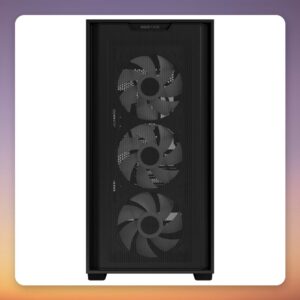 Asus A21 PLUS TG ARGB Micro-ATX Case, Black, Tempered Glass, 4x ARGB Fans