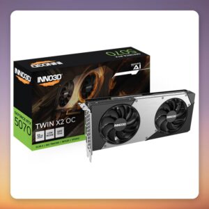 Inno3D GeForce RTX 5070 TWIN X2 OC 12 GB GDDR7 Graphics Card, Black