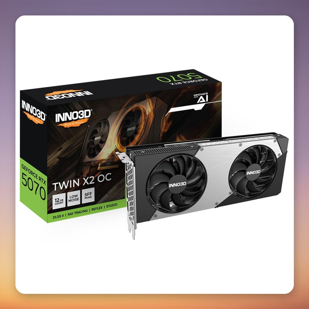 Inno3D GeForce RTX 5070 TWIN X2 OC 12 GB GDDR7 Graphics Card, Black