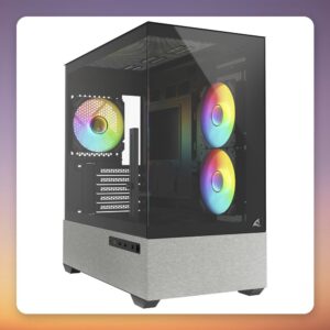 Sharkoon MK7 ARGB Micro-ATX Mini-Tower Case, Black, Tempered Glass x 2