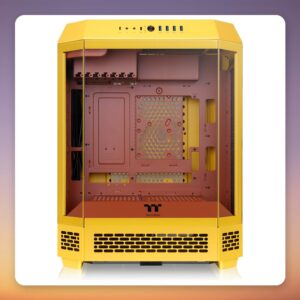 Thermaltake The Tower 600 Butter Caramel ATX Mid-Tower Case, Yellow, 3x Tempered Glass