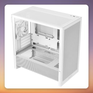 NZXT H3 Flow Micro-ATX Mid Tower Case, White, Tempered Glass
