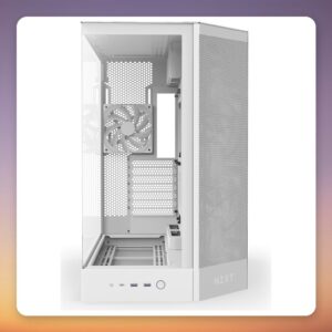 NZXT H9 Flow Mid-Tower Case, E-ATX, White, Dual Tempered Glass