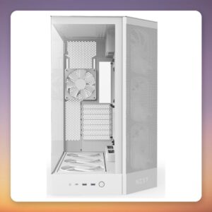 NZXT H9 Flow RGB+ E-ATX Mid-Tower Case, White, Dual Tempered Glass