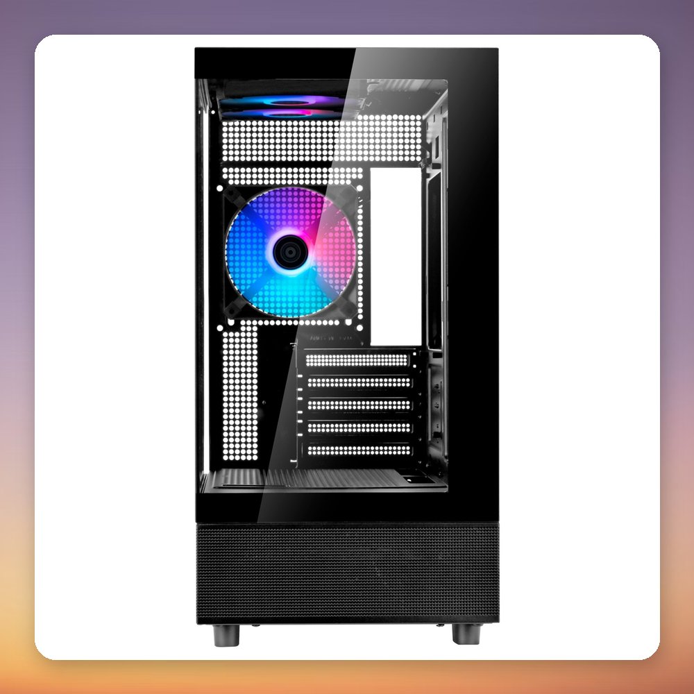 Silverstone Lucid 04 Micro-ATX Mini Tower Case, Black, 2x Tempered Glass, ARGB – image 2