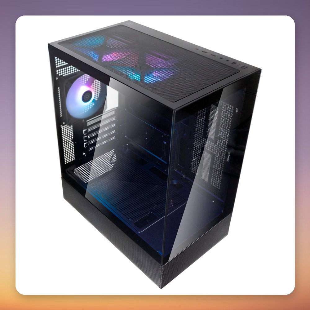 Silverstone Lucid 04 Micro-ATX Mini Tower Case, Black, 2x Tempered Glass, ARGB – image 3