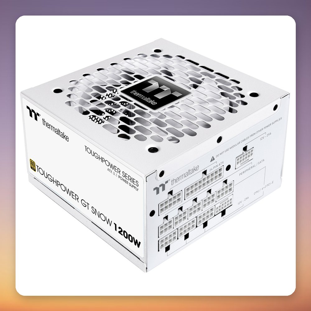 Thermaltake Toughpower GT Snow 1200W 80 PLUS Gold ATX 3.1 Fully Modular PSU, White – image 2