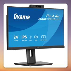 Iiyama ProLite XUB2490HSUH-B2 24" Full HD IPS Monitor, 100 Hz, 5MP Webcam, USB Hub