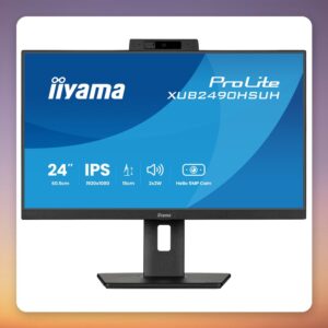 Iiyama ProLite XUB2490HSUH-B2 24″ Full HD IPS Monitor, 100 Hz, 5MP Webcam, USB Hub