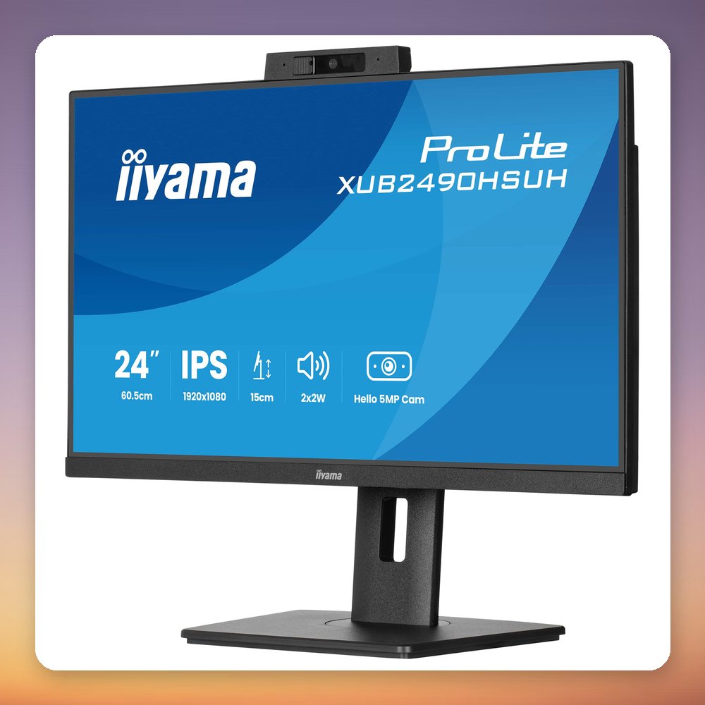 Iiyama ProLite XUB2490HSUH-B2 24" Full HD IPS Monitor, 100 Hz, 5MP Webcam, USB Hub – image 3