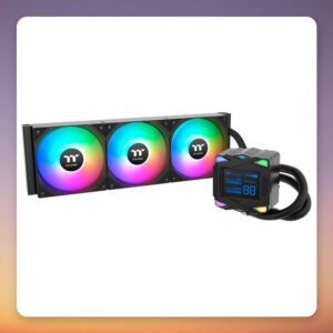 Thermaltake LA360-S ARGB Sync 360 mm AIO Liquid Cooler with LCD, Black