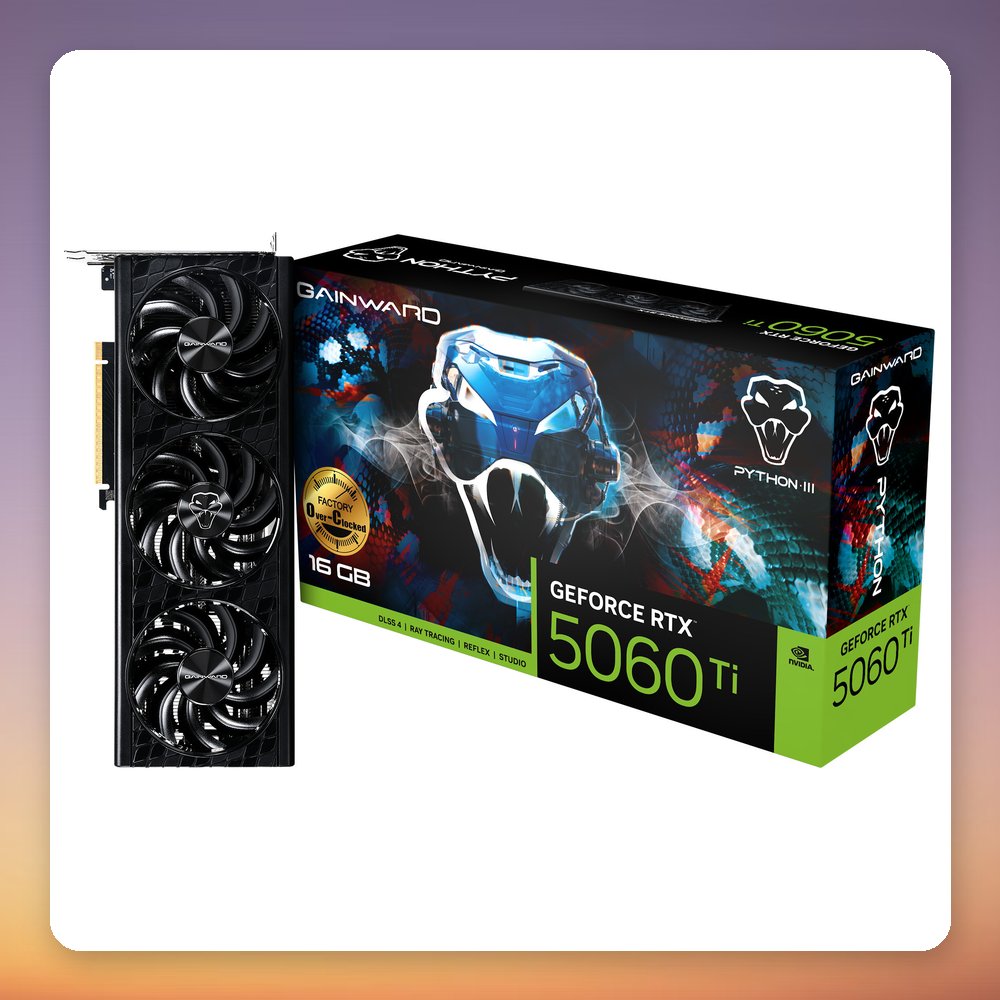 Gainward GeForce RTX 5060 Ti Python III OC 16GB GDDR7 Graphics Card