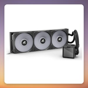 Sharkoon S100 ARGB 360 mm AIO Liquid CPU Cooler, Black, LGA1700/1851 AM4/AM5