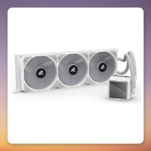 Sharkoon S100 ARGB 360 mm AIO Liquid CPU Cooler, White, LGA1700/1851 AM4/AM5
