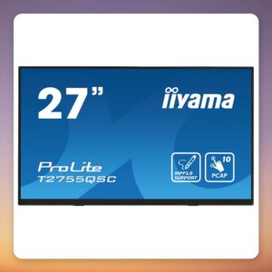 Iiyama ProLite T2755QSC-B1 27-inch WQHD IPS 10-Point Touchscreen Monitor, 75 Hz, USB Hub