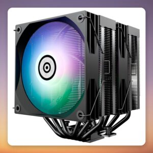 Enermax ETS-TD60 Digital ARGB Dual Tower CPU Cooler, 2x 120 mm Fans, Black/White