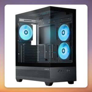 Chieftec VISTA GT-01B-OP ATX Mid-Tower Case, Black, 2x Tempered Glass, 3x ARGB Fans