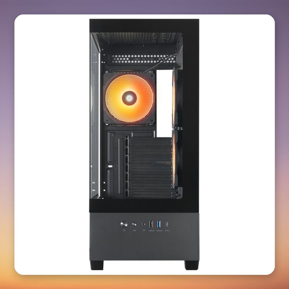 Chieftec VISTA GT-01B-OP ATX Mid-Tower Case, Black, 2x Tempered Glass, 3x ARGB Fans – image 2