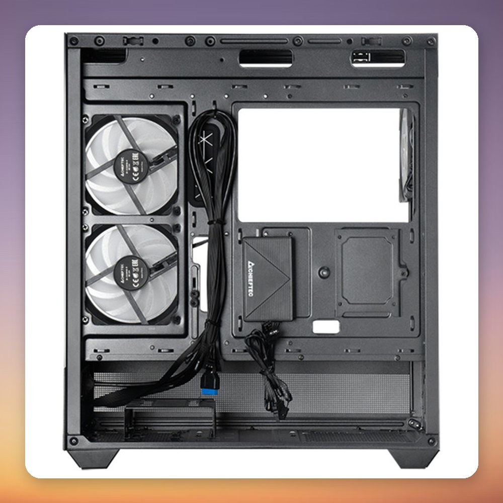 Chieftec VISTA GT-01B-OP ATX Mid-Tower Case, Black, 2x Tempered Glass, 3x ARGB Fans – image 4