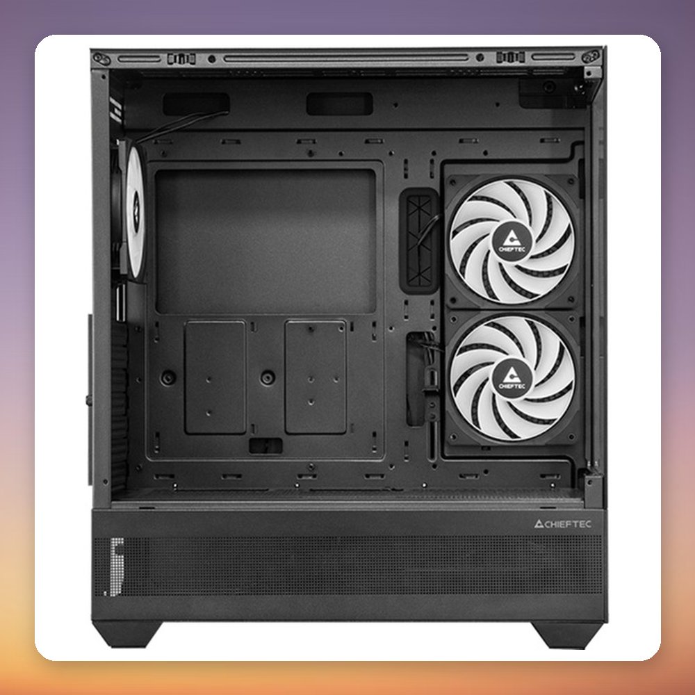 Chieftec VISTA GT-01B-OP ATX Mid-Tower Case, Black, 2x Tempered Glass, 3x ARGB Fans – image 5