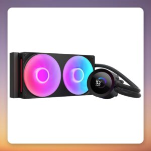 NZXT Kraken Plus RGB 240 AIO Liquid Cooler, Black, 2x 120 mm, LCD Display