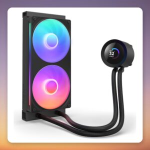 NZXT Kraken Plus RGB 240 AIO Liquid Cooler, Black, 2x 120 mm, LCD Display