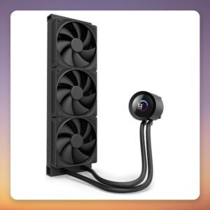 NZXT Kraken Plus 360 360 mm AIO Liquid Cooler with 1.54″ LCD, Black