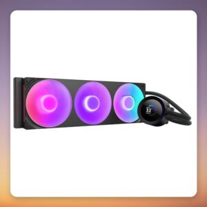 NZXT Kraken Plus RGB 360 AIO Liquid Cooler, 360 mm, 1.54″ LCD, Black