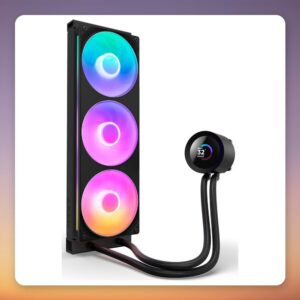 NZXT Kraken Plus RGB 360 AIO Liquid Cooler, 360 mm, 1.54″ LCD, Black