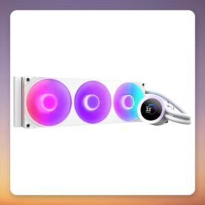 NZXT Kraken Plus RGB 360 AIO Liquid CPU Cooler with 1.54″ LCD, White
