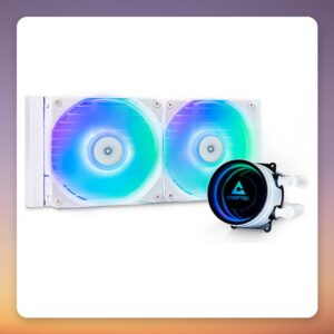 Chieftec ICEBERG 240-RGB-W 240 mm AIO Liquid CPU Cooler, White, ARGB