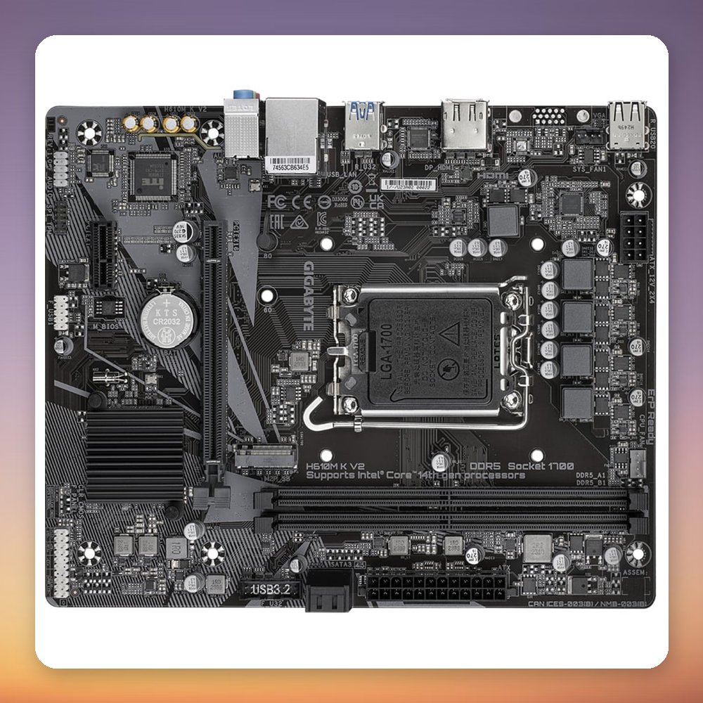 GigaByte H610M K V2 LGA 1700 Micro ATX Motherboard, Intel H610, DDR5 – image 4