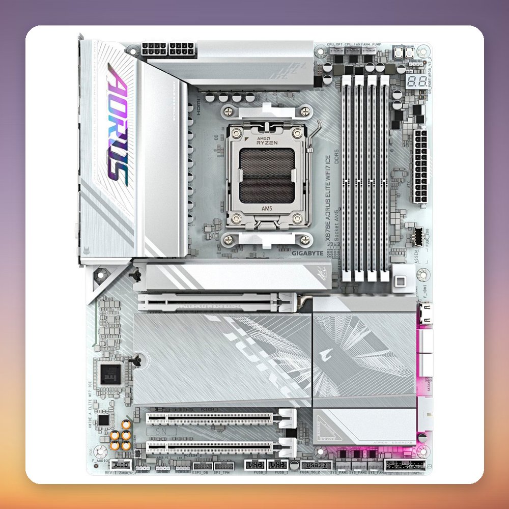 Gigabyte X870E AORUS Elite WiFi7 ICE AM5 ATX Motherboard, White – image 2