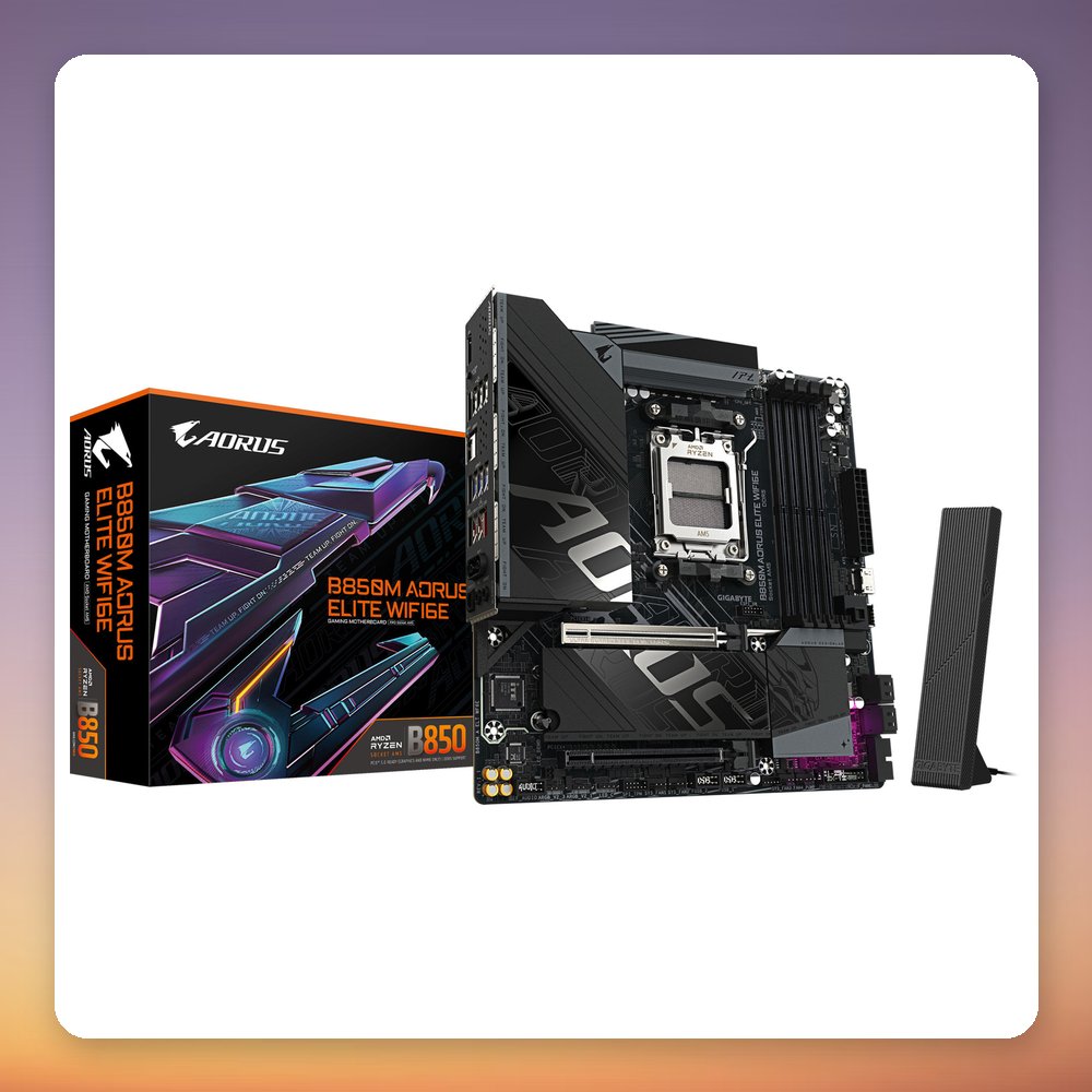 Gigabyte B850M AORUS ELITE WIFI6E AM5 Micro ATX Motherboard, DDR5, Wi-Fi 6E