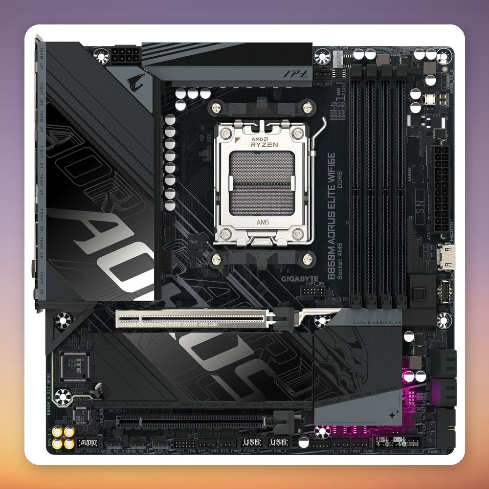Gigabyte B850M AORUS ELITE WIFI6E AM5 Micro ATX Motherboard, DDR5, Wi-Fi 6E – image 3