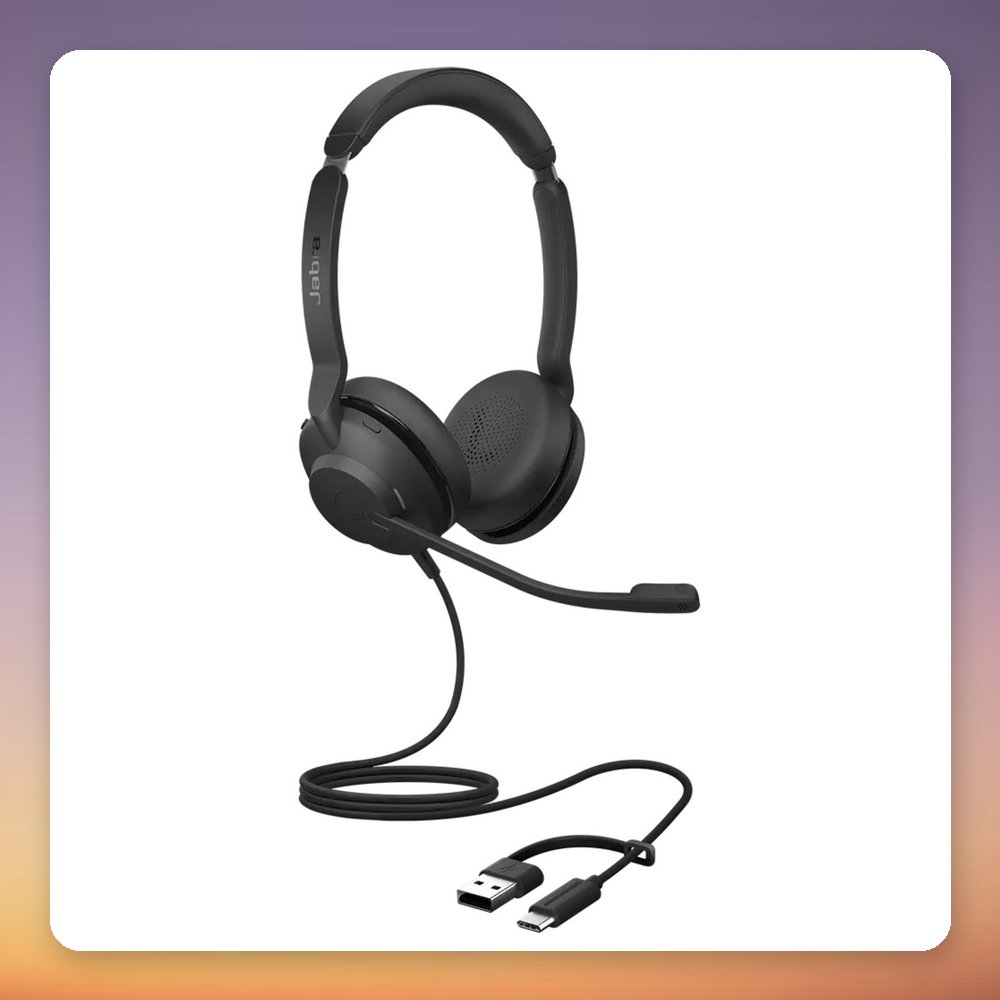 Jabra Evolve2 30 SE Wired Stereo UC Headset, USB-C and USB-A, Black – image 2