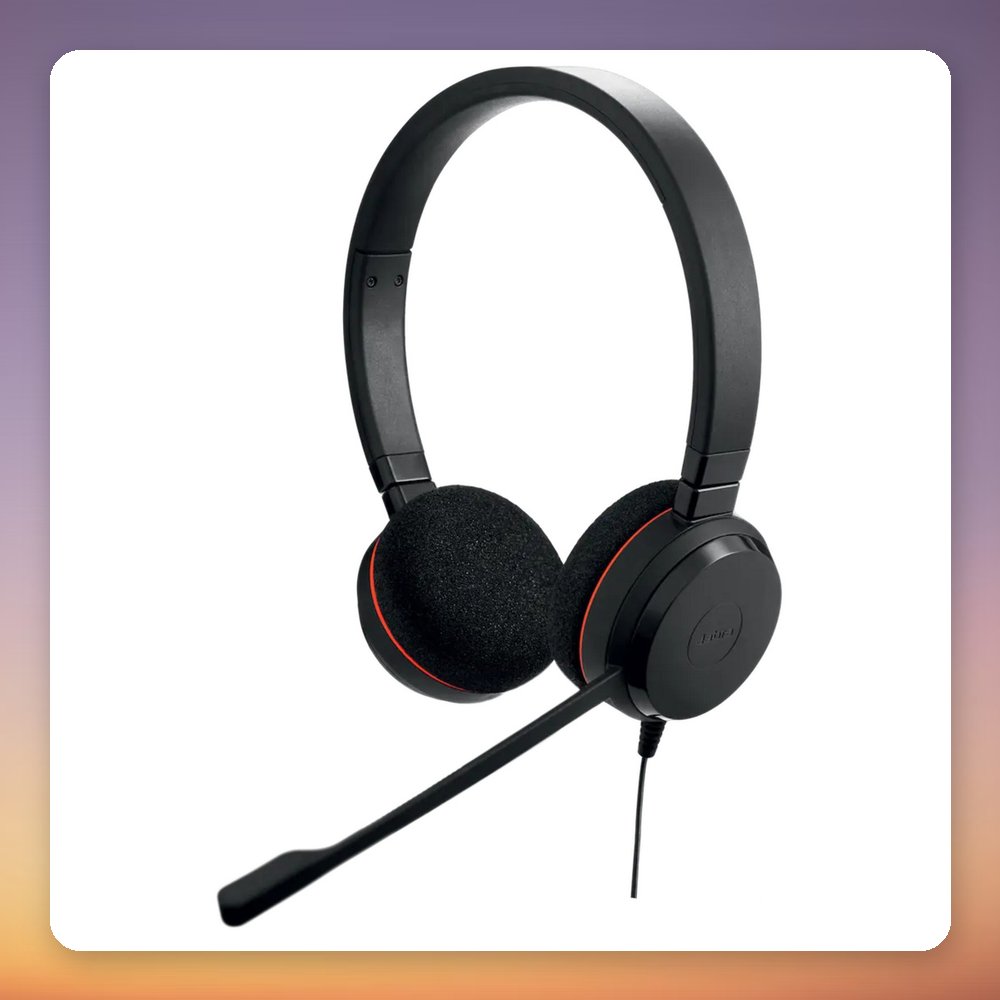 Jabra Evolve 20 MS Teams USB-C and USB-A Stereo Headset, Black