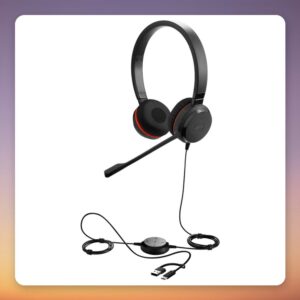 Jabra Evolve 20 SE Microsoft Teams Stereo USB Headset, Black, USB-C and USB-A