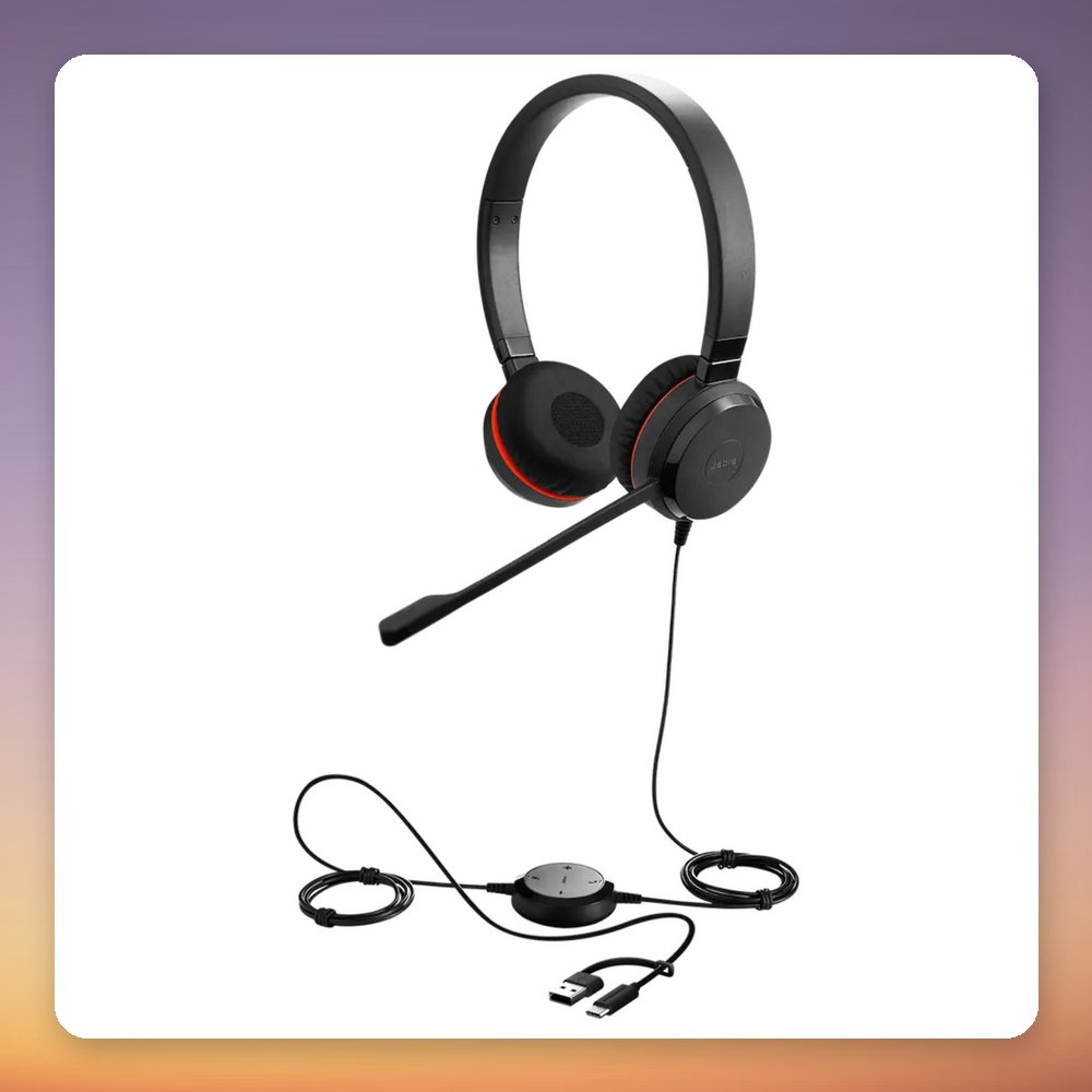 Jabra Evolve 30 II Stereo Wired Headset, USB-C and USB-A, 3.5 mm Jack, Black – image 2