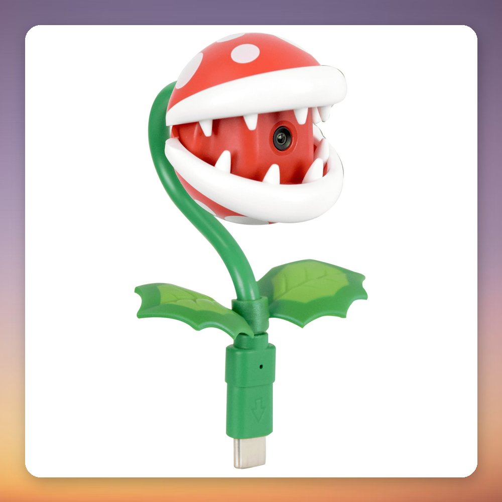 Nintendo Piranha Plant Camera for Switch 2, USB-C Webcam, 110° Wide-Angle