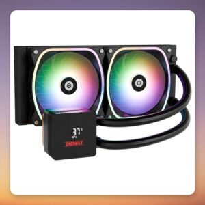 Enermax Aquafusion II ARGB 240 mm AIO Liquid CPU Cooler with LCD Status Display