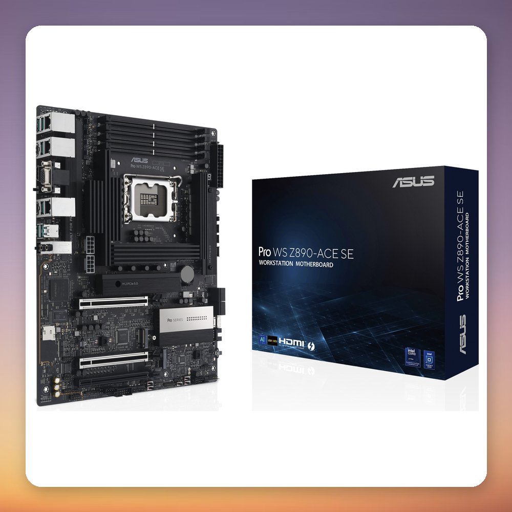 Asus PRO WS Z890-ACE SE Intel Z890 LGA1851 ATX Motherboard, DDR5, 10GbE, 4x M.2
