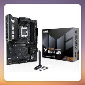 Asus TUF Gaming B850-E WiFi AM5 ATX Motherboard, AMD B850, DDR5, Wi-Fi 6E